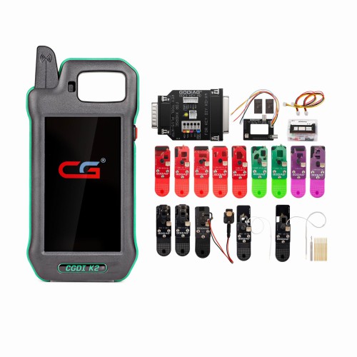 CGDI K2 Remote Key Programmer + 3PCS C4648 Super Chips + GODIAG 14-in-1 Adapter Kit for BCP U/ BDC2/ BDC3 5C/ 5D Encrypted Key Programming & Matching