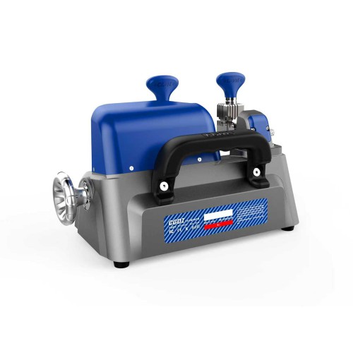 CGDI W1 Compact Manual Key Cutting Machine Red Color with 4-Sided Rotating Clamp, Built-in LED, Grinding Wheel