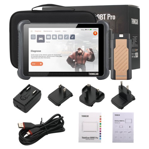 THINKCAR THINKSCAN 689BT PRO Bluetooth Diagnostic Scanner with AI Function, Supports CANFD & DOIP & J2534, 35 Resets,Topology Mapping, ECU Coding