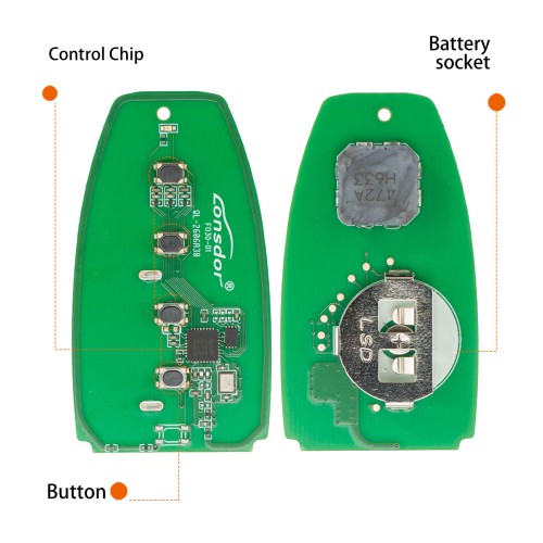 LONSDOR FO30 Series Smart Key FO30-06 Low Frequency 315/433 MHz 4 Buttons for Ford