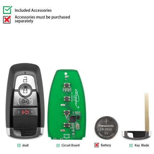 LONSDOR FO30 Series Smart Key FO30-05 Low Frequency 315/433 MHz 4 Buttons for Ford