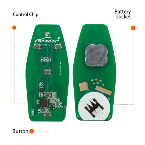 LONSDOR FO3H Series Smart Key FO3H-13 Supports ID46 ID49 High Frequency 902/868MHZ 5 Buttons for Ford