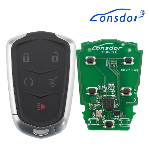 LONSDOR CD30-06 Remote Key 5 Buttons Supports ID46 ID49 ID4A 315MHz 433.92MHz for Cadillac