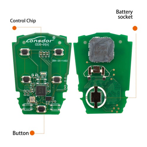 LONSDOR CD30-06 Remote Key 5 Buttons Supports ID46 ID49 ID4A 315MHz 433.92MHz for Cadillac