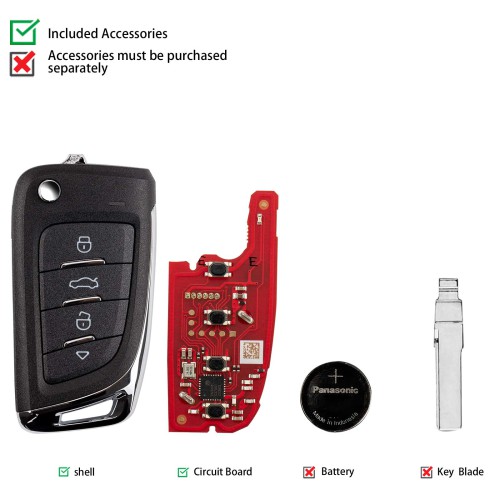 XHORSE XKM800EN Universal Flip Remote Key 4 Buttons Knife Style 5pcs/lot