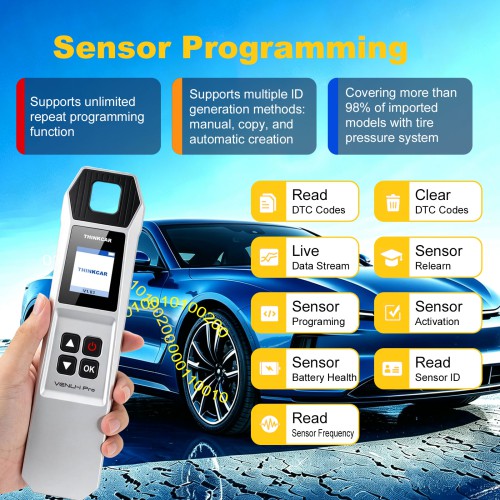 THINKCAR VENU IPRO Tire Pressure Diagnosis Tool, Supports Sensor Activation/ Programming/ Learning, Tire Pressure Fault Diagnosis