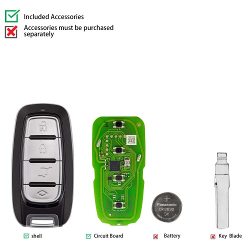 Xhorse XSCH01EN KE.LSL Style XM38 Universal Smart Key 5pcs/lot