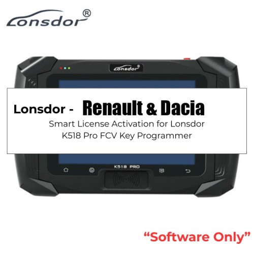 Renault Dacia IMMO Software License for Lonsdor K518 Pro (FCV) Key Programmer