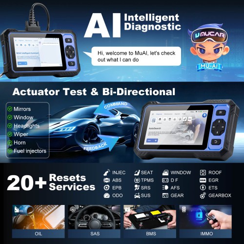 THINKCAR MUCAR 682 AI Intelligent Diagnostic Scanner, Supports CAN FD & FCA AutoAuth, 20+ Reset Functions