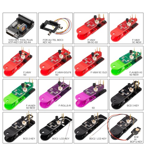 GODIAG 14-in-1 Adapter Kit for BCP U/ BDC2/ BDC3 5C/ 5D Encrypted Key Programming & Matching for Xhorse Key Tool Plus/Autel IM608/Keydiy KD-MAX/KYDZ