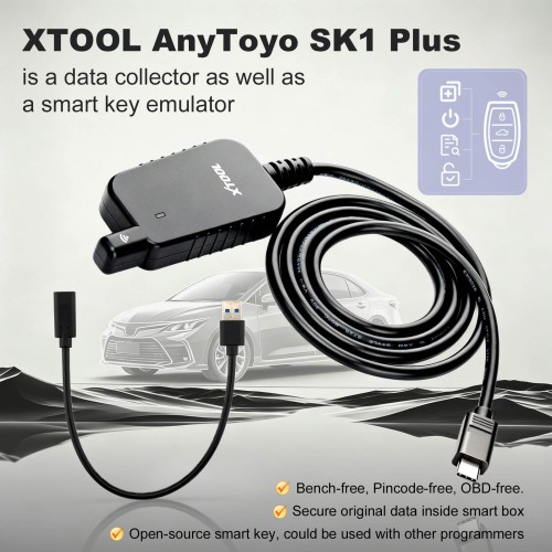 XTOOL AnyToyo SK1 Plus For 2013-2022 Toyota/Lexus with 8A/4A Smart Key Matching All Key Lost With Bench-free Pincode-free Key Coding for X100PAD3
