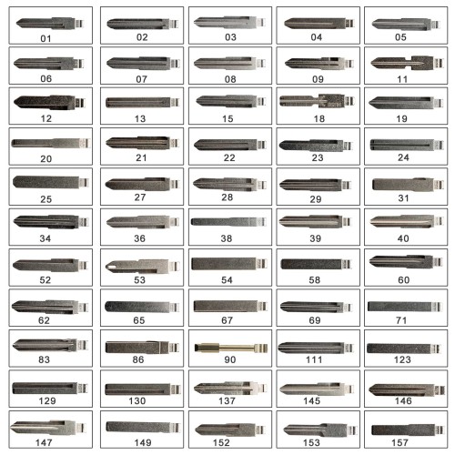 Complete Key Blades Sets Compatible with VW, Ford, Toyota, BMW, Chrysler, Benz, Hyundai, Mazda and More