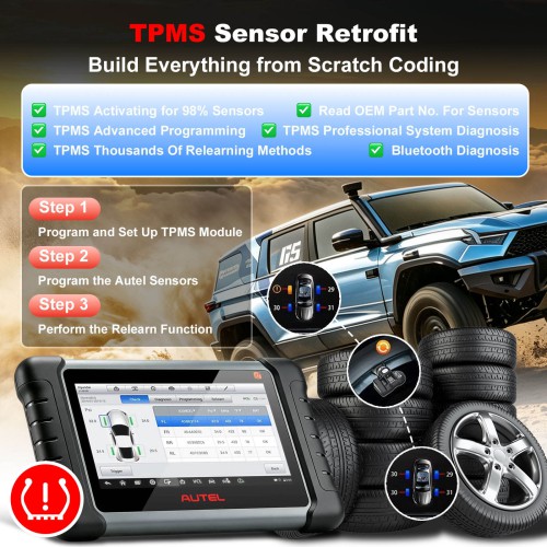AUTEL MaxiCOM MK808S-TS Scanner, Bidirectional Tool with 36+ Service, All Systems Diagnoses, Top TPMS Relearn Programming Scanner, Bluetooth