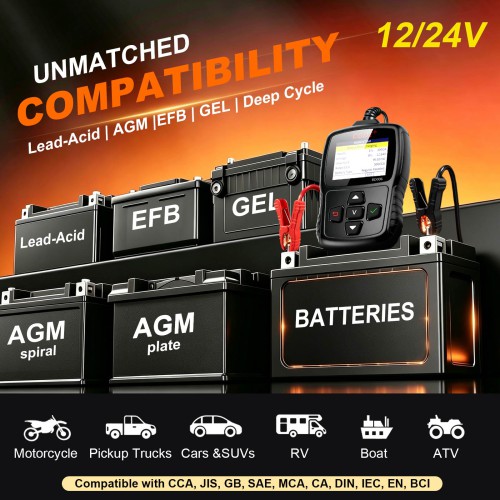 CGDI BD006 Car Battery Tester Rapidly Measure Cold-cranking Current Capability & State of Health(SoH) of Vehicle's Starting Battery Multiple language