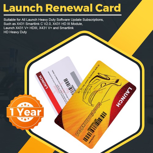 LAUNCH 301181385 E-PIN CARD [B BOX PAD Series And X-431 SmartLink C HD Expanded Commercial Vehicles Overseas Online Series Upgrades] 1 Year Renewals