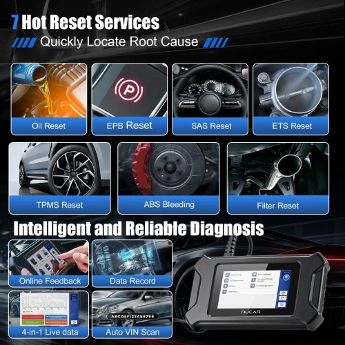 THINKCAR MUCAR CS6 Diagnostic Scanner Supports 6 System Diagnoses, 7 Reset Services, Full OBD2 Functions