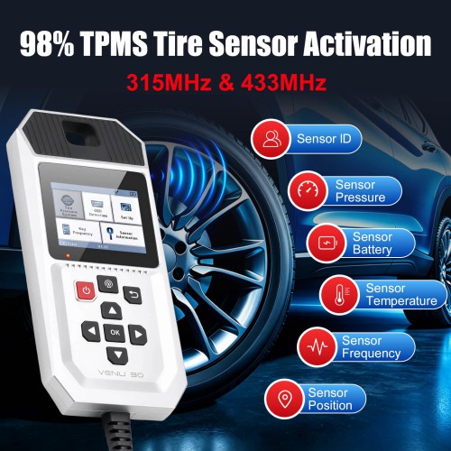 THINKCAR VENU 90 TPMS Activation & Diagnostic Tool Support All 315MHz/433MHz THINKCAR Tire Pressure Sensors Activation/ Programming, TPMS Diagnostics