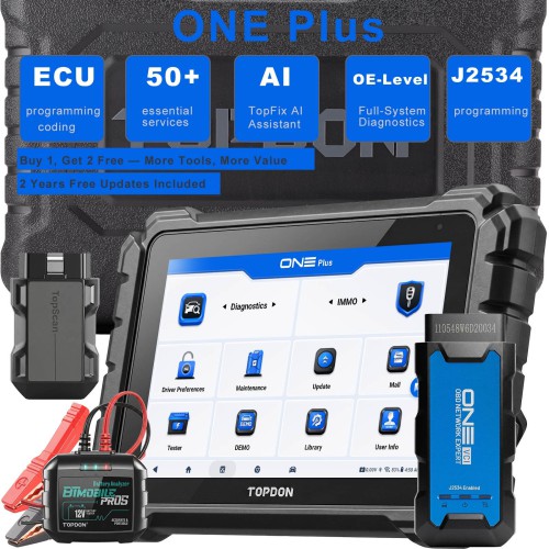 2026 TOPDON ONE PLUS Professional 10.1 Inch Automotive Diagnostic Tool Supports Hidden Functions Activation, 50+ Maintenance Functions, Battery Test