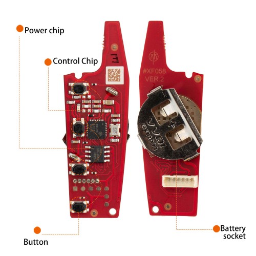XHORSE XKFEF4EN FA.LL Style Flip Key 4 Buttons Bright Red Second Generation Universal Wired Remote Key 5pcs/lot