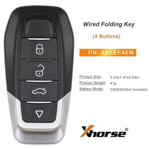 XHORSE XKFEF4EN FA.LL Style Flip Key 4 Buttons Bright Red Second Generation Universal Wired Remote Key 5pcs/lot