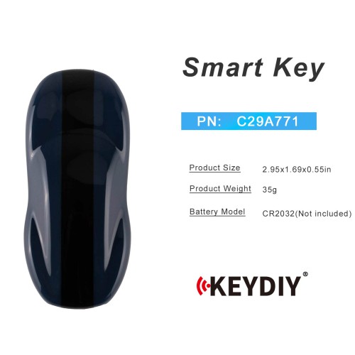5pcs/lot KEYDIY C29A771 Smart Key Titanium Gray Color Without Buttons