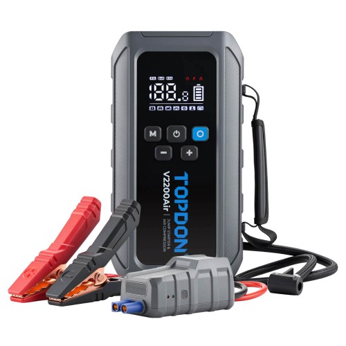 TOPDON V2200Air 2-in-1 2200 Peak Amp Jump Starter & Tire Inflator