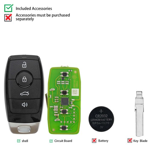 5pcs/lot XHORSE XSBEZ2EN XM38 Smart Key 4 Buttons