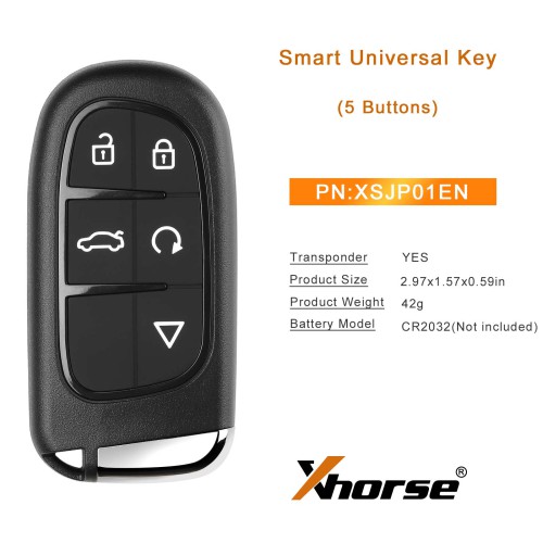 Xhorse XM38 Universal Smart Remote Key 5 Buttons Jeep Type 2 Style XSJP01EN 5pcs/lot