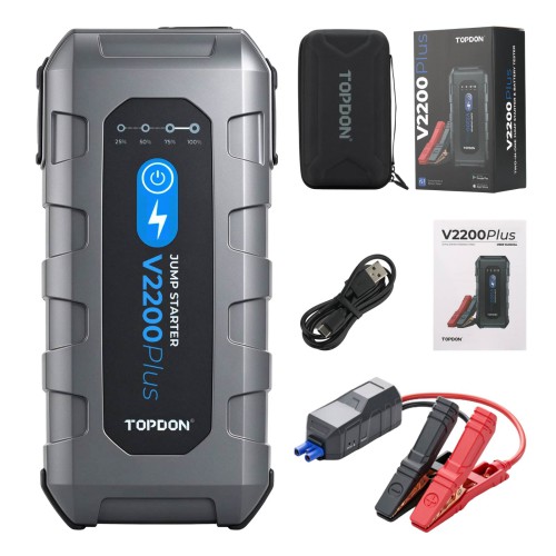 TOPDON Jump Starter V2200PLUS 2-in-1 Jump Pack & Battery Tester Offer 35 Jumps on A Full Charge