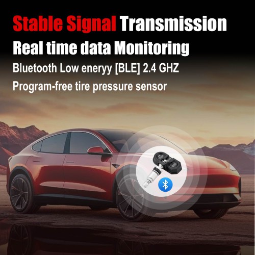 LAUNCH TSENSOR-B Programming-free Bluetooth Tire Pressure Sensor for Tesla (Adjustable Angle, Frosted Silver)