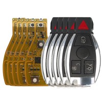 5Pcs/Lot Xhorse VVDI BE key Pro For Benz Yellow Color Verion No Points with 4 Button Key Shell