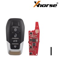 Xhorse XKFEF8EN 2nd Generation Wire Remote FA.LL Type Folding Key 4 Buttons Bright Black 5pcs/lot