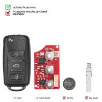 5pcs/lot XHORSE XKB512EN Second Generation Universal Remote Key B5 Type with XT27B super chip