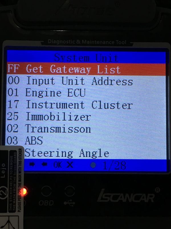 Iscancar VAG MM-007 gateway list