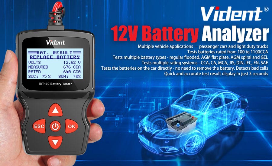 Vident iBT100 12V Battery Analyzer
