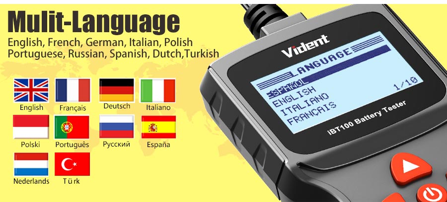 Vident iBT100 language