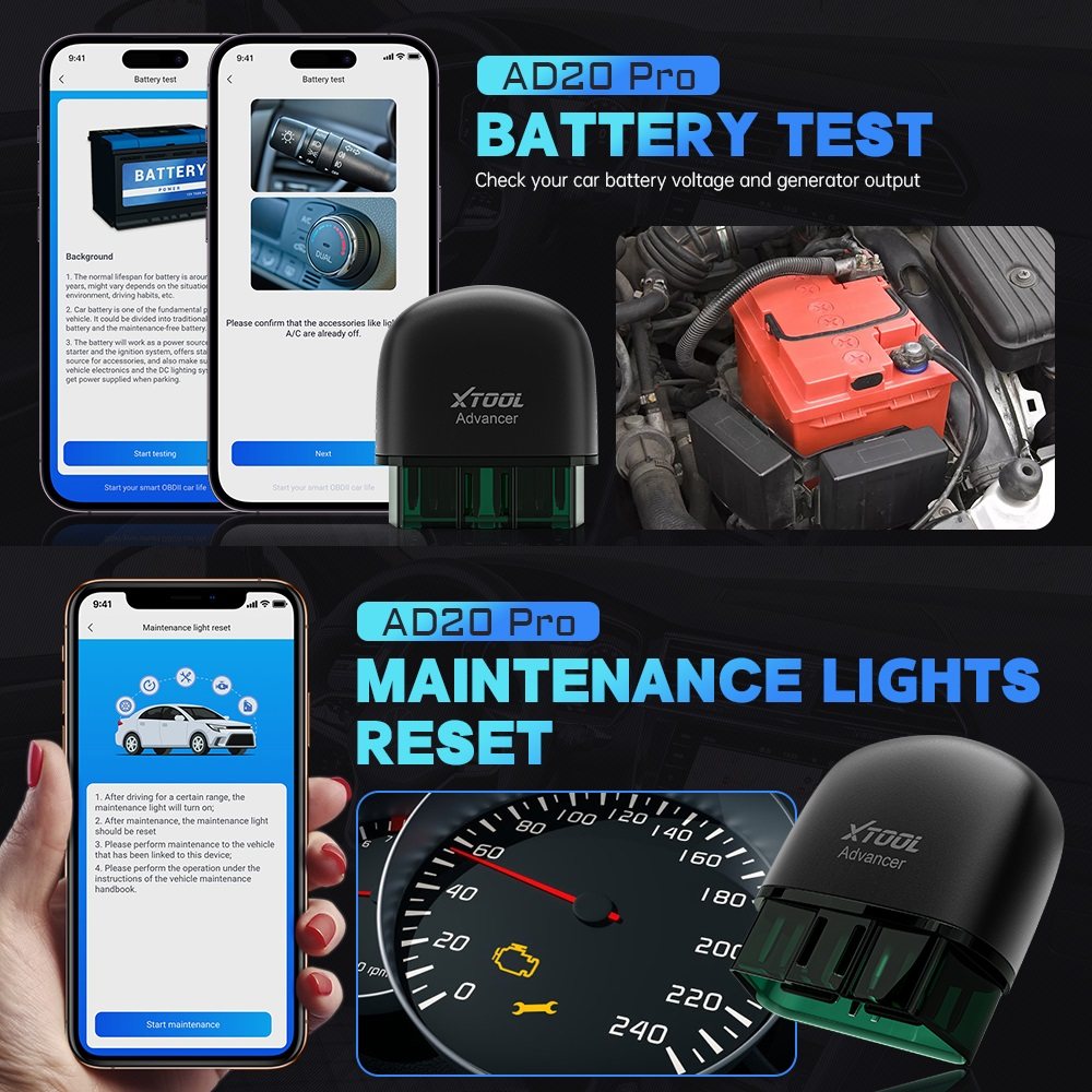 XTOOL AD20 PRO battery test