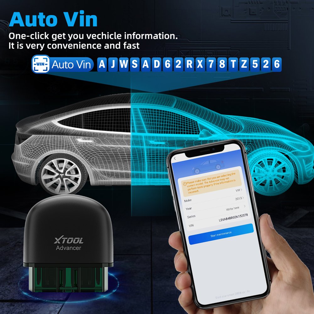 XTOOL AD20 PRO auto vin