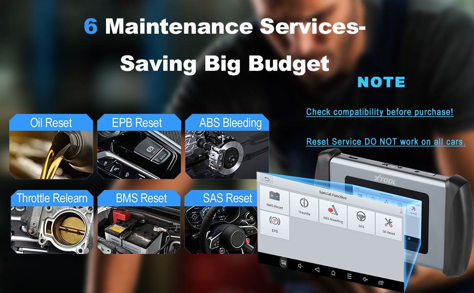 XTOOL IP508 6 reset services