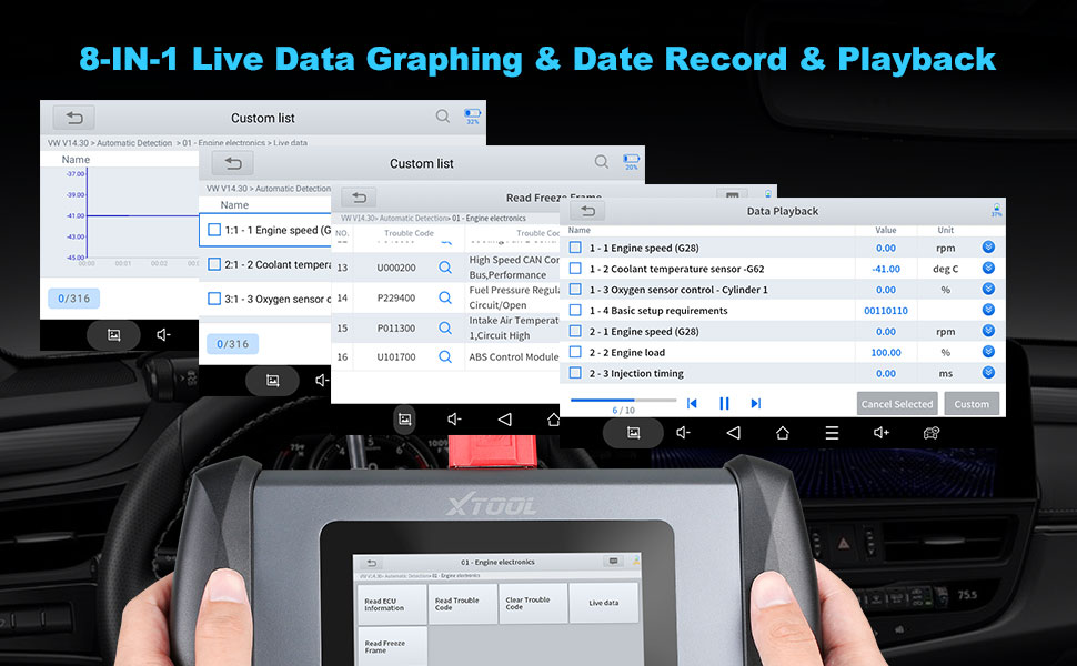XTOOL IP508 8 in 1 live data