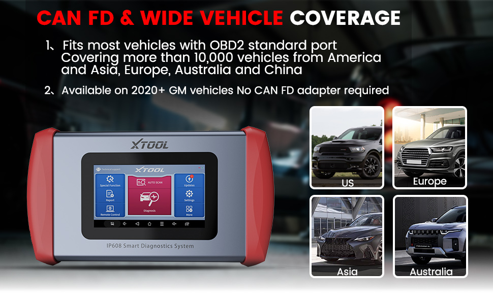 XTOOL InPlus IP608 car list