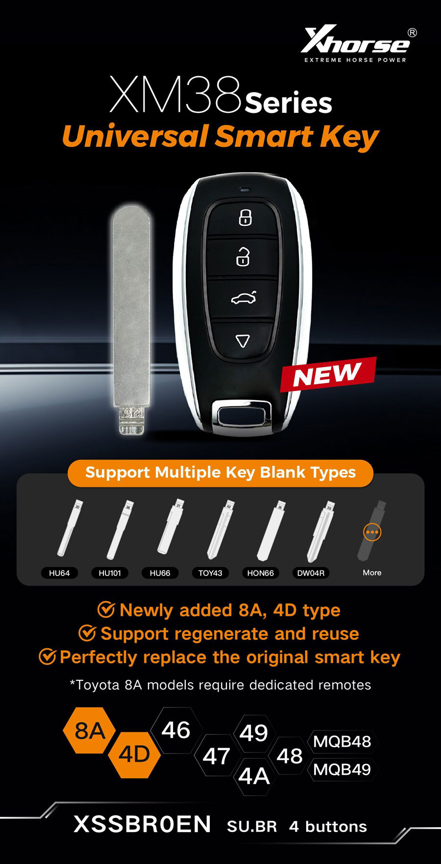 XM38 Universal Smart Key Remote