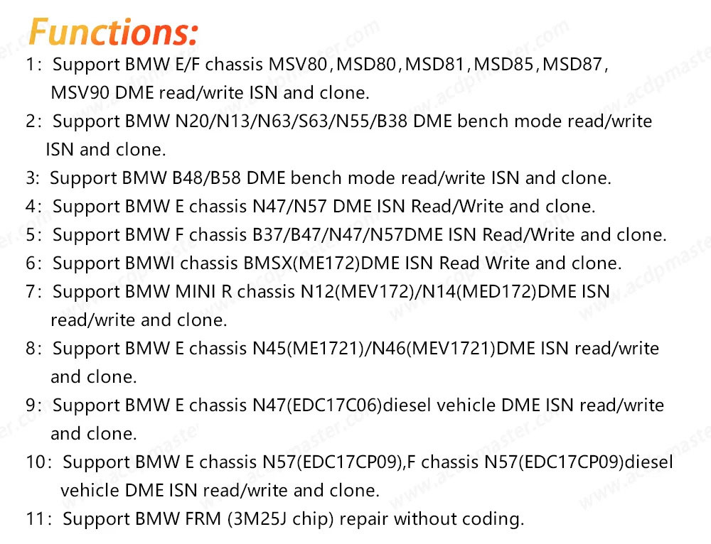 Yanhua Mini ACDP2 ECU Package for BMW 2
