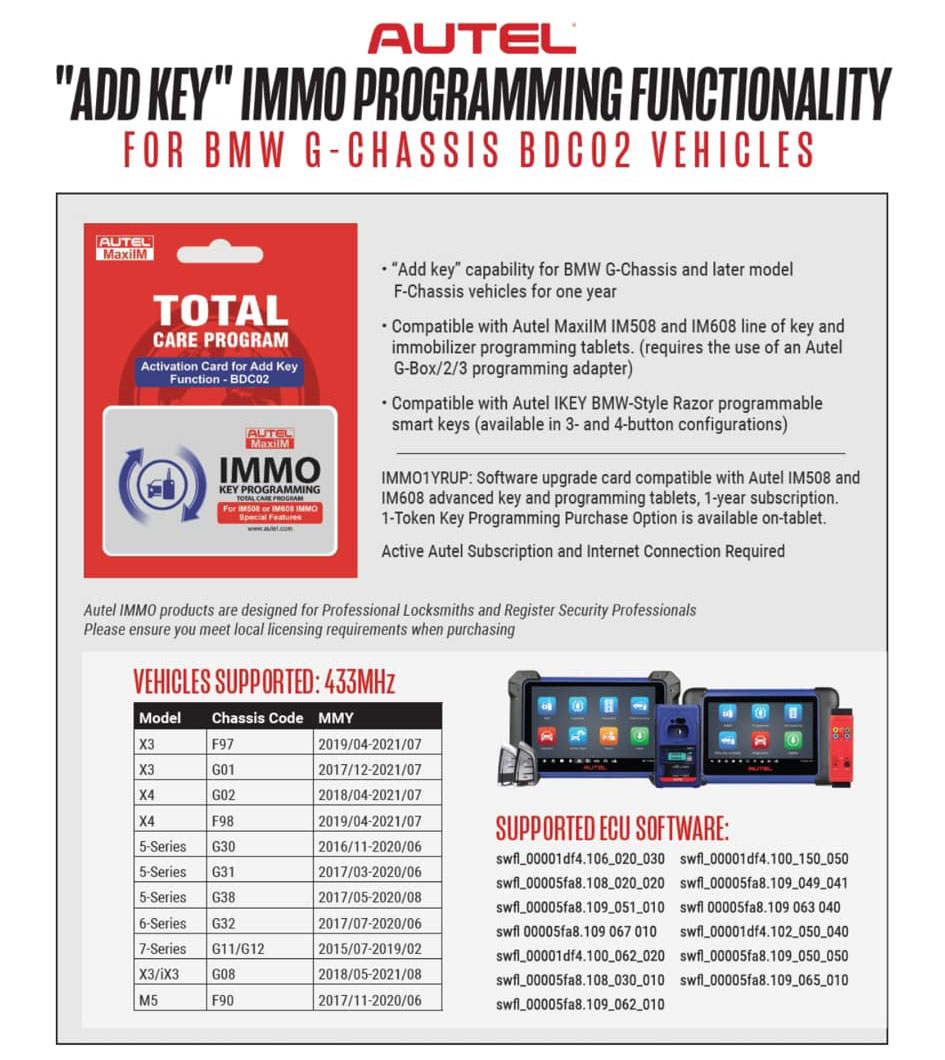 Autel im608 bmw bdc2 add key