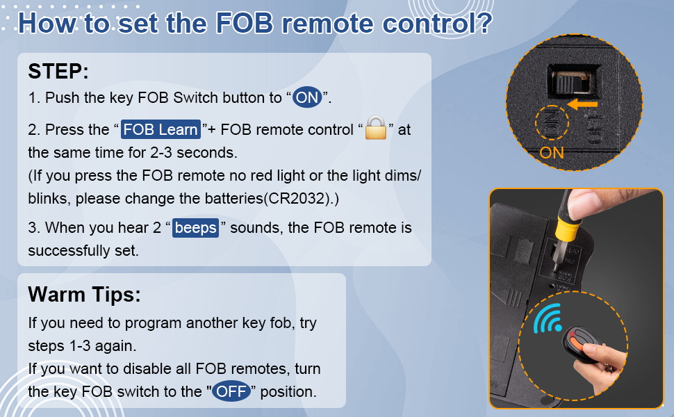 How to Set the FOB Remote Control For RV Keyless Entry Door Lock