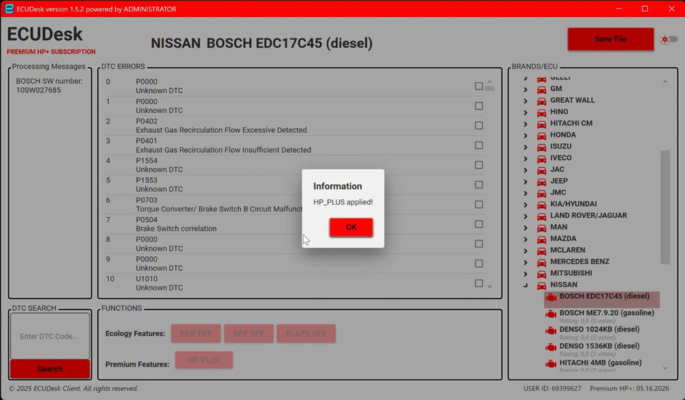 ECUDesk HP+ version 2