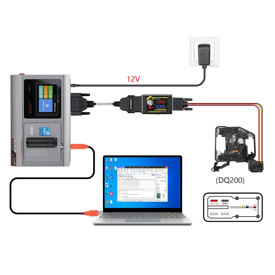 GODIAG G-V ECU Cable for Read & Write ECU via Bench Model for Gearbox Data Read/Write work with Xhorse MULTI PROG, Godiag GT107, GPT BENCH BOOT AD
