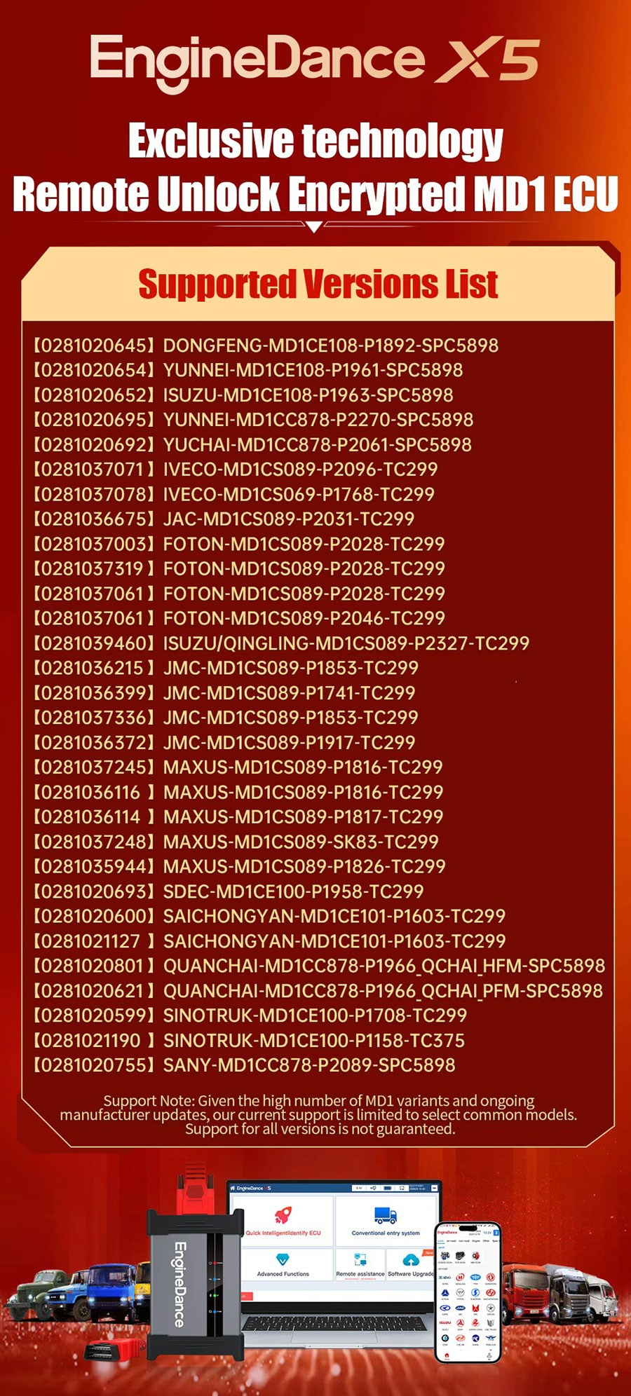enginedance x5 remote unlock ECU